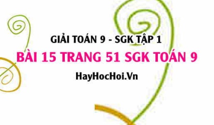 Giải bài 15 trang 51 SGK Toán 9 tập 1